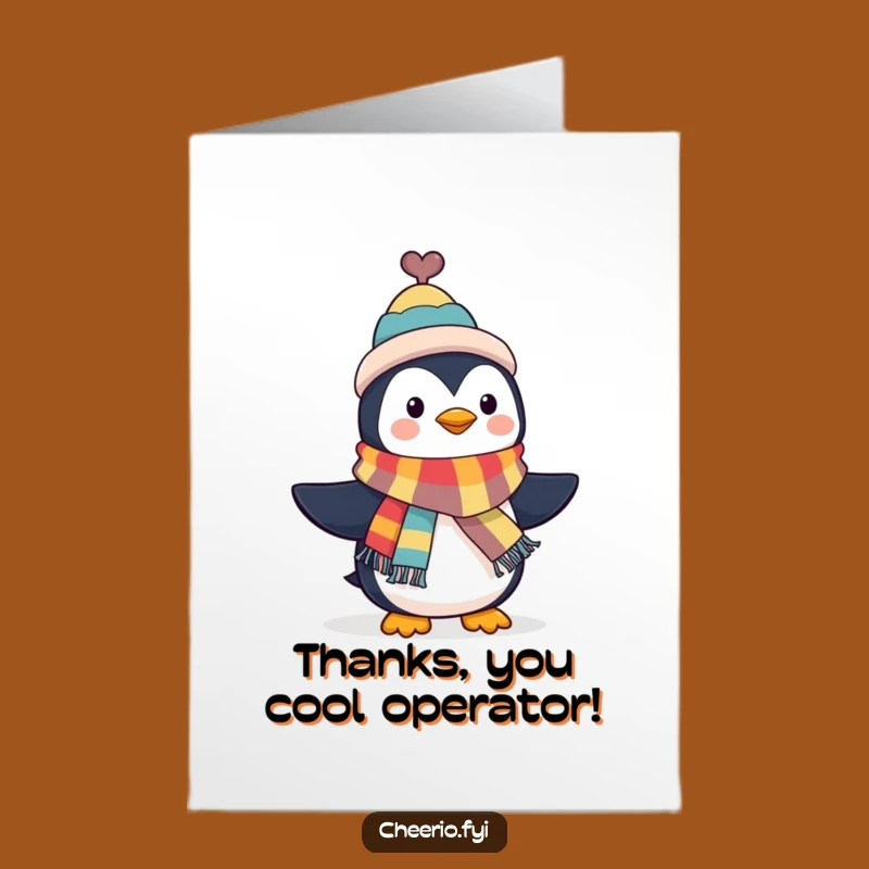 Free Printable Penguin Top Hat Thank You Card - Funny Downloadable Appreciation Gift!
