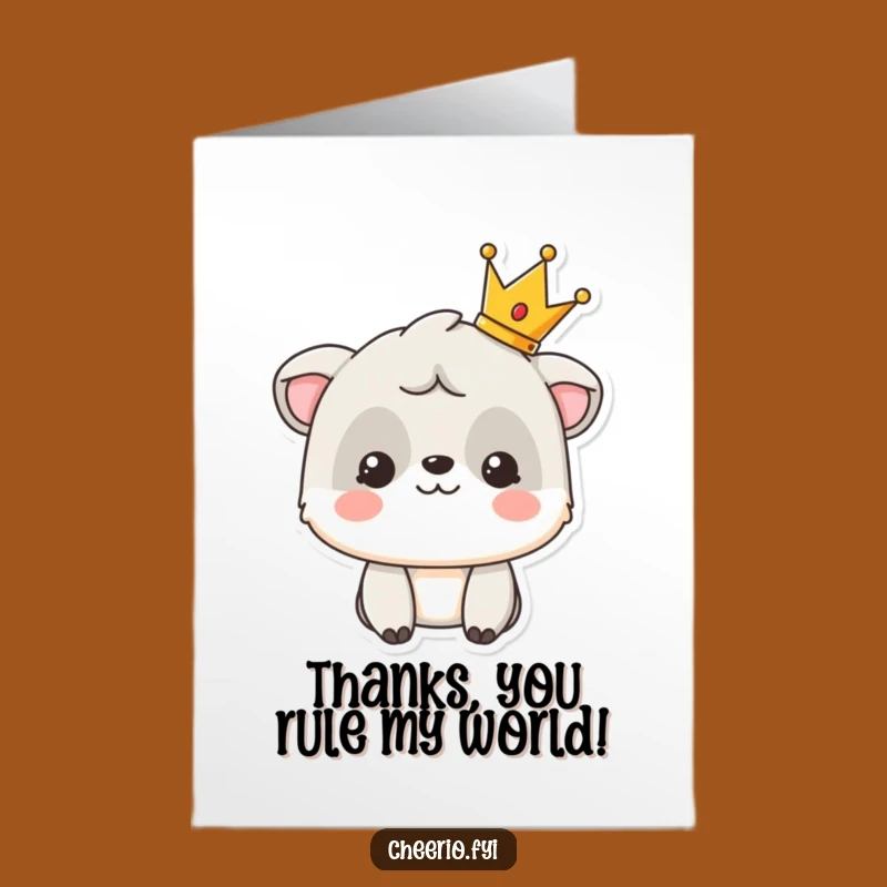 Free Printable Thank You Card: Royal Animal Gratitude Humor Downloadable Gift
