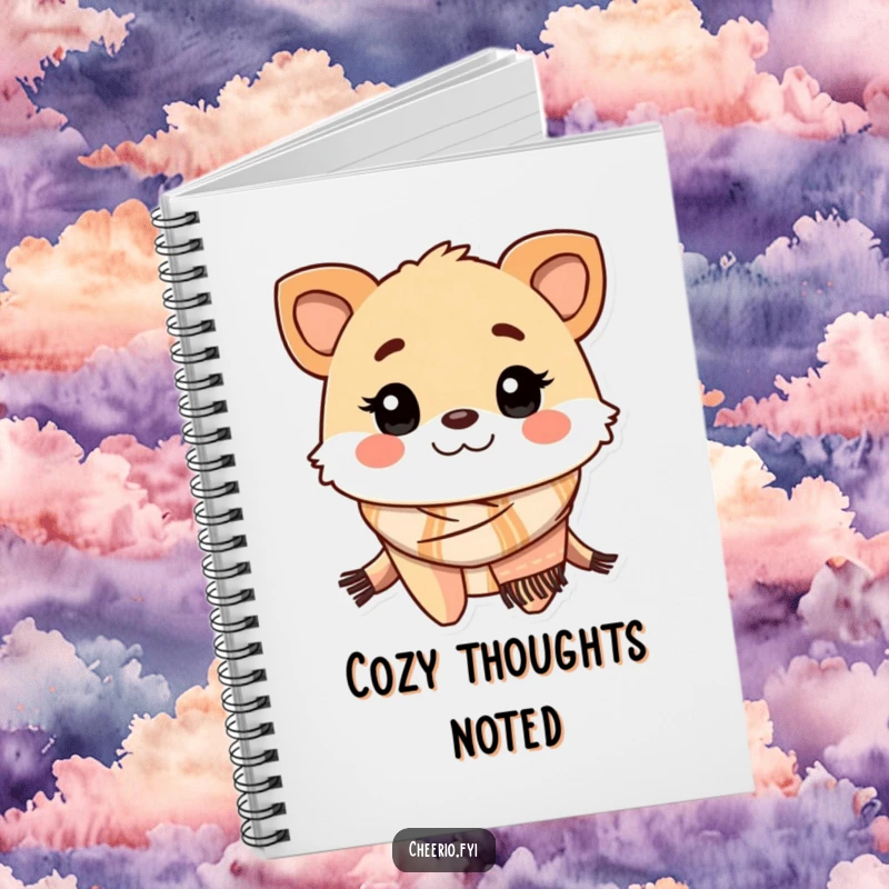 Funny creature scarf notebook for jotting down warm thoughts and creative winter ideas.