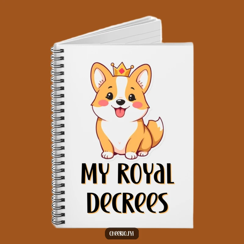 Funny Corgi Crown Notebook - Hilarious Royal Pup Journal for Ideas Gift