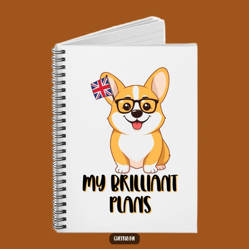 Funny Corgi Monocle Union Jack Notebook: Jot Down Ideas with British Flair