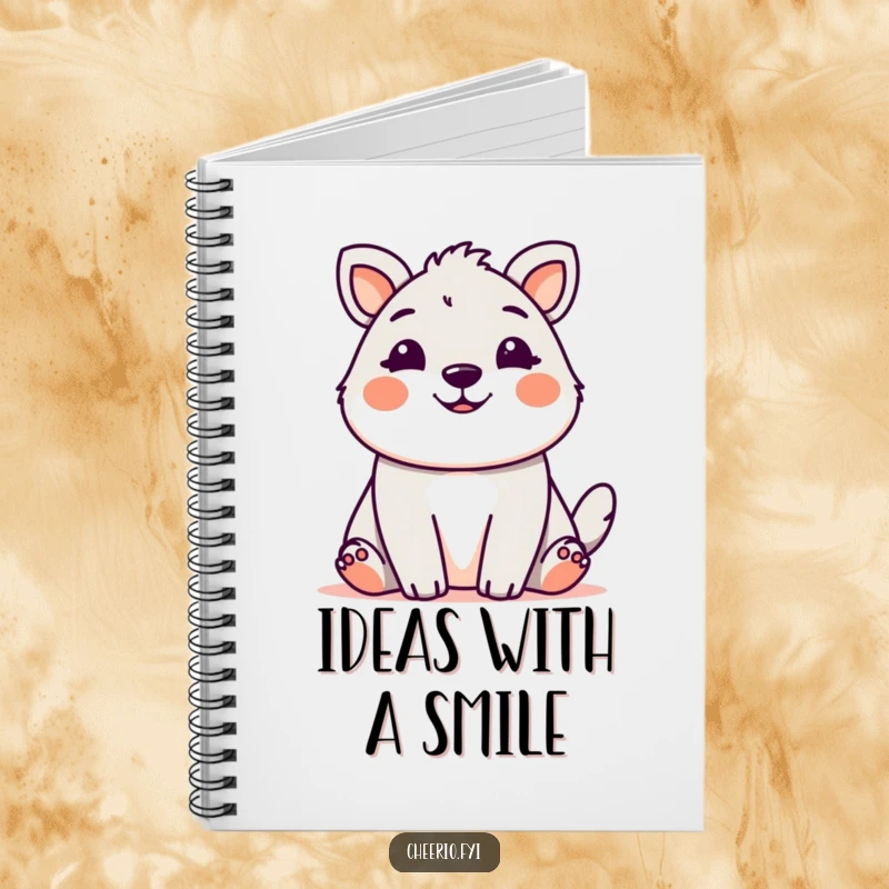 Cute animal with a friendly, welcoming grin, featured on a humorous notebook cover.