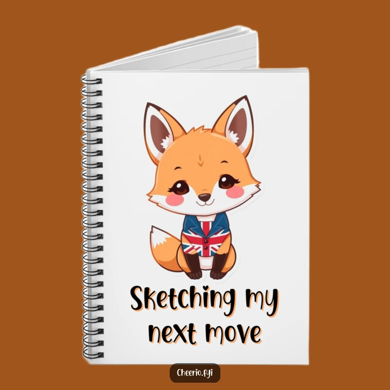 Funny Fox Union Jack Notebook - Jot Down Witty Ideas