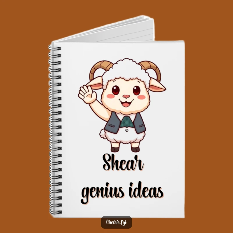 Funny Happy Sheep Waistcoat Notebook, Friendly Journal Perfect Gift