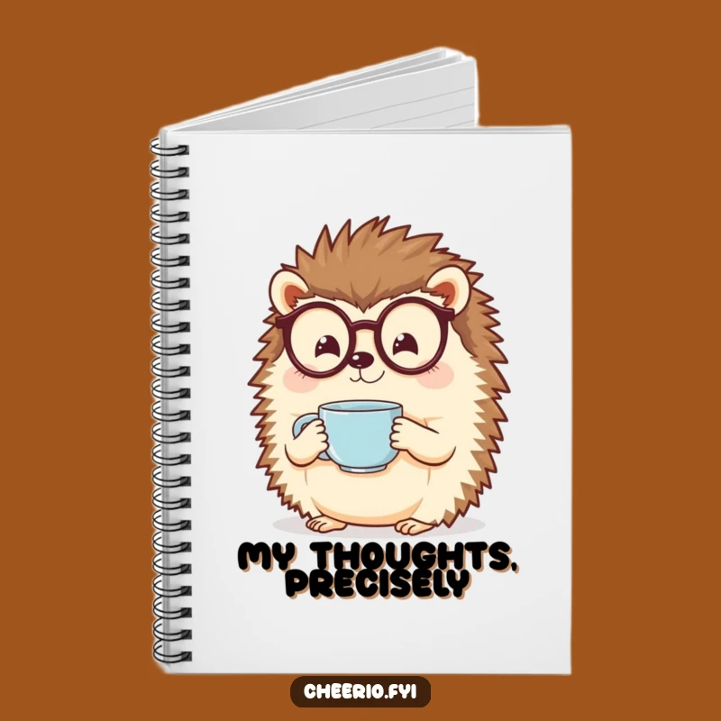 Funny Hedgehog Notebook: Specs & Tea - Journal Gift