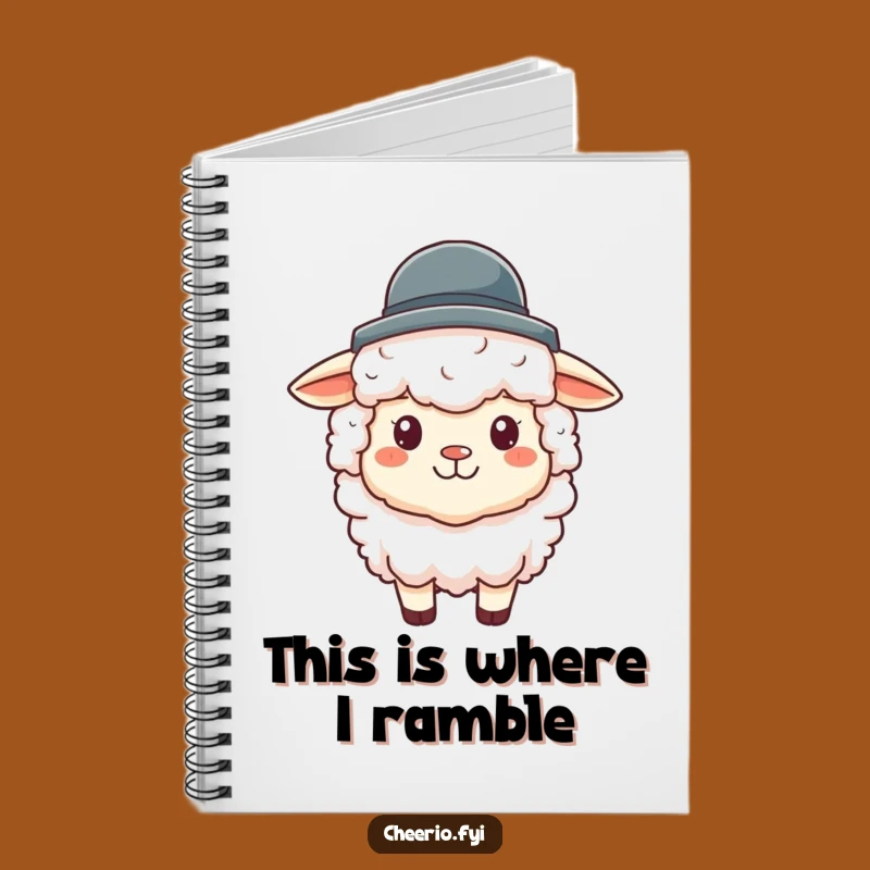 Funny Sheep Bowler Hat Notebook - Jot Down Ideas with a Smile
