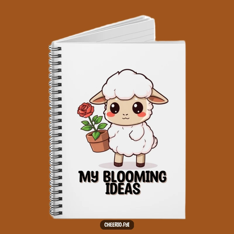 Funny Sheep Rose Notebook - Determined Journaling Gift