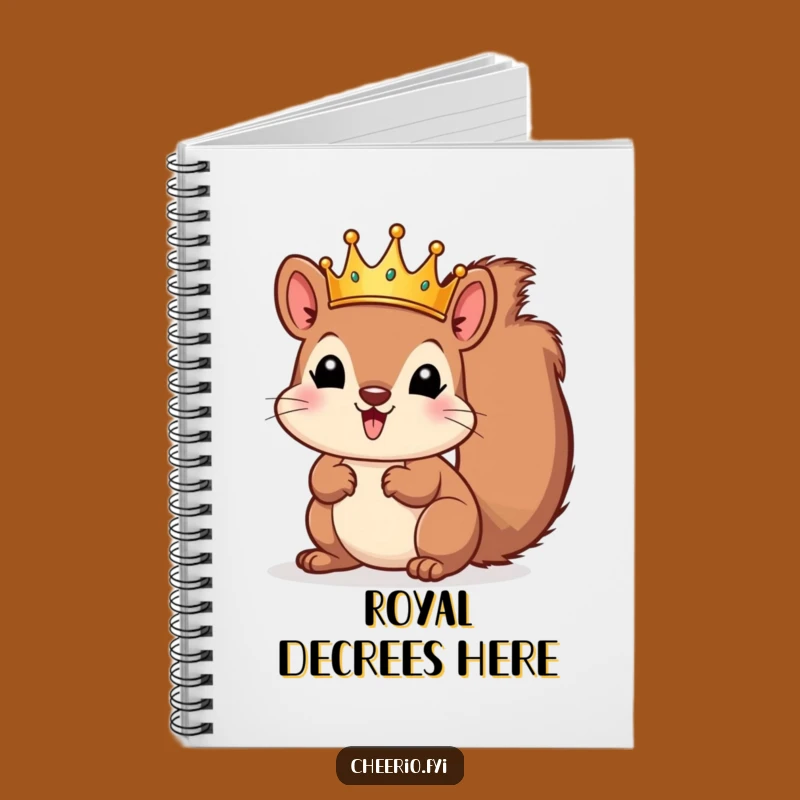 Funny Squirrel Crown Notebook - Hilarious Royal Journal for Creative Ideas