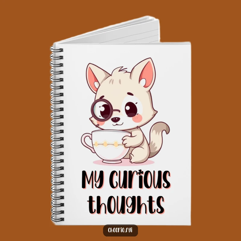 Funny Curious Animal Notebook, Jot Down Thoughts with Monocle Precision