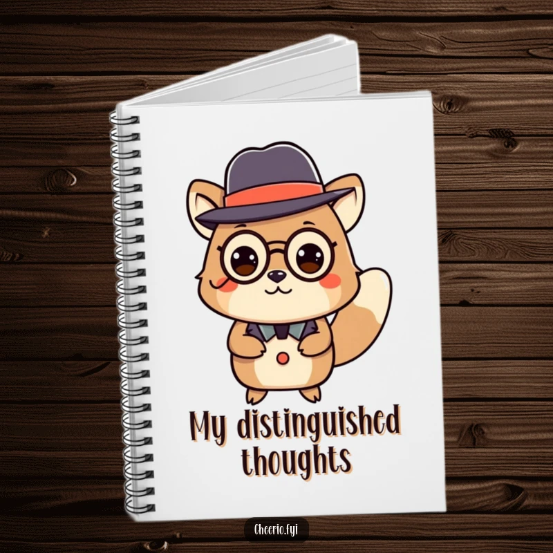 Funny notebook cover with an animal in a bowler hat and monocle performing a charming curtsey, for stylish note-taking.