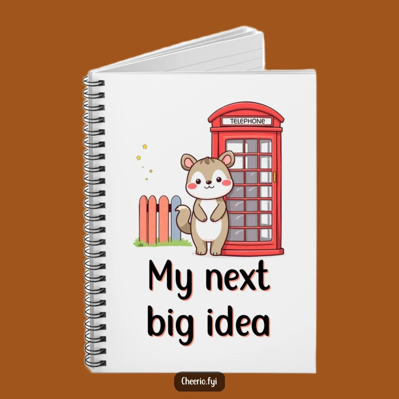Funny Animal Phone Booth Notebook, Jot Down Ideas with a Smile
