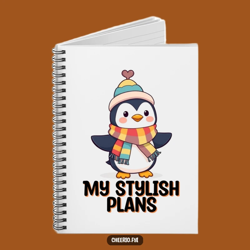 Funny Penguin Top Hat Notebook - Dapper Journaling Gift