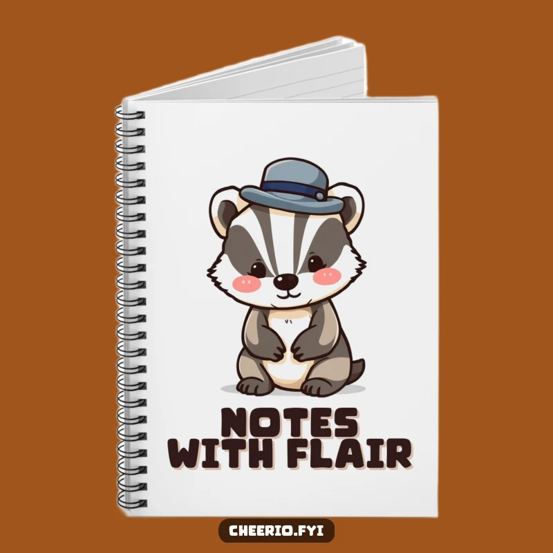 Funny Badger Bowler Hat Notebook: Playful Notes, Dapper Journal Gift