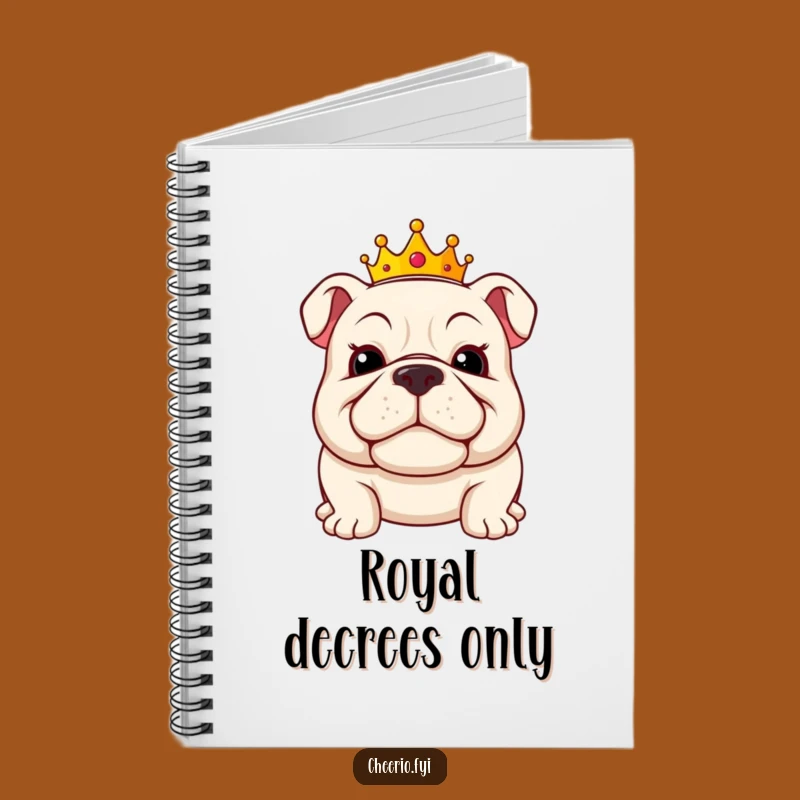 Funny Bulldog Crown Notebook - Jot Down Royal Ideas