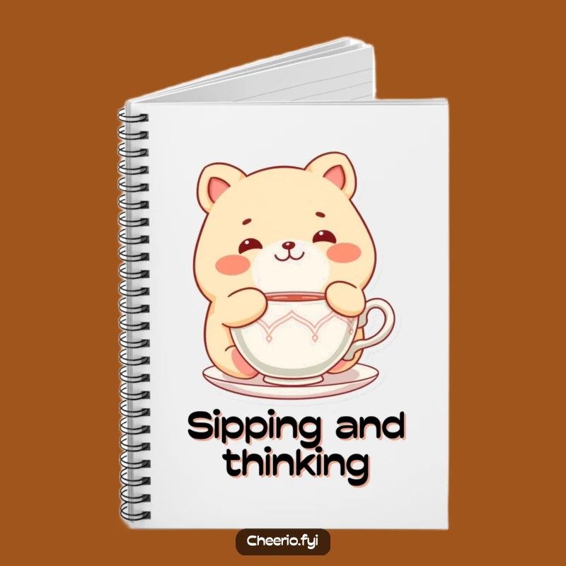 Funny Chubby Cat Notebook: Jot Down Ideas with Tea Delight