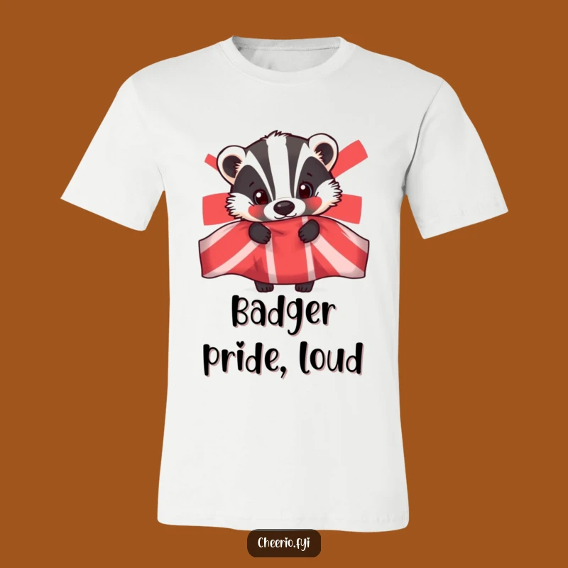 Funny Badger Union Jack Tee: Curious Badger Peeking Shirt, a Fun Funny Gift