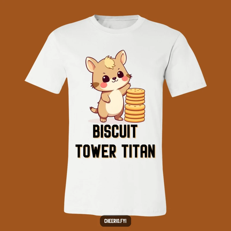 Funny British Animal Biscuit Stack T-Shirt - Hilarious Tea Time Tee Gift