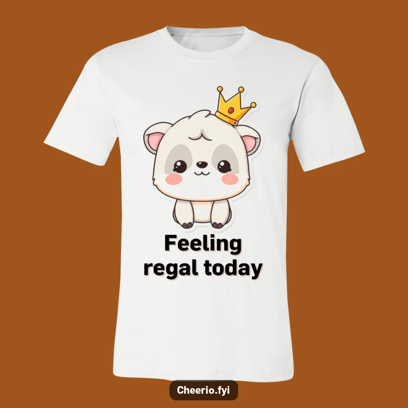 Funny Royal Animal T-Shirt: Smiling Character with Crown, Regal Funny Gift