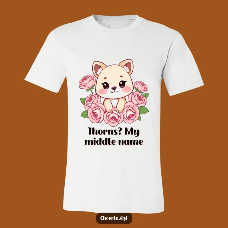 Funny Cheeky Animal Roses T-Shirt: Wearable Humor for Everyday Fun