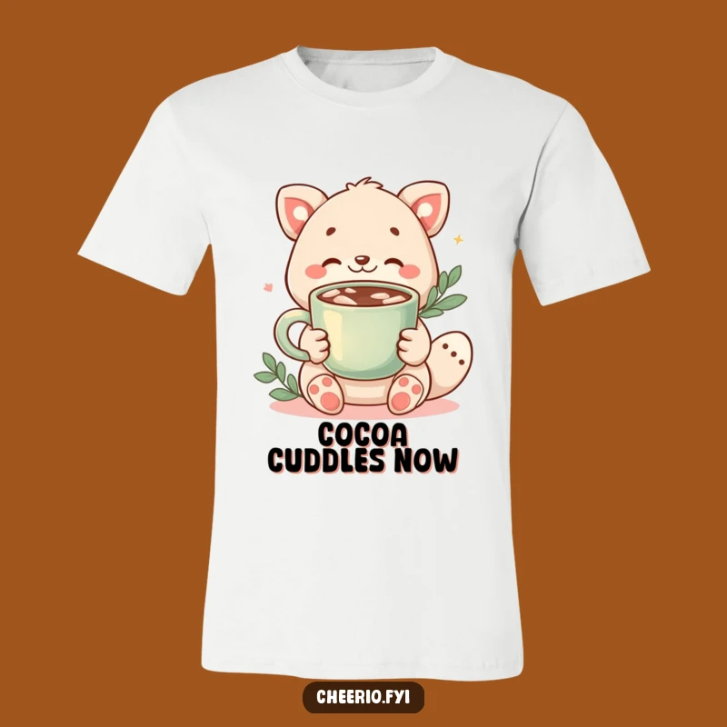 Funny Cozy Cocoa Animal T-Shirt - Warm Drink Comfort Tee