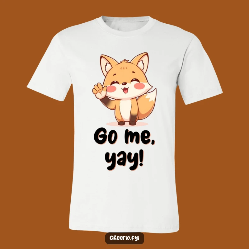 Funny Fox Cheering T-Shirt: Happy Fanatic Tee, Energetic Humorous Gift