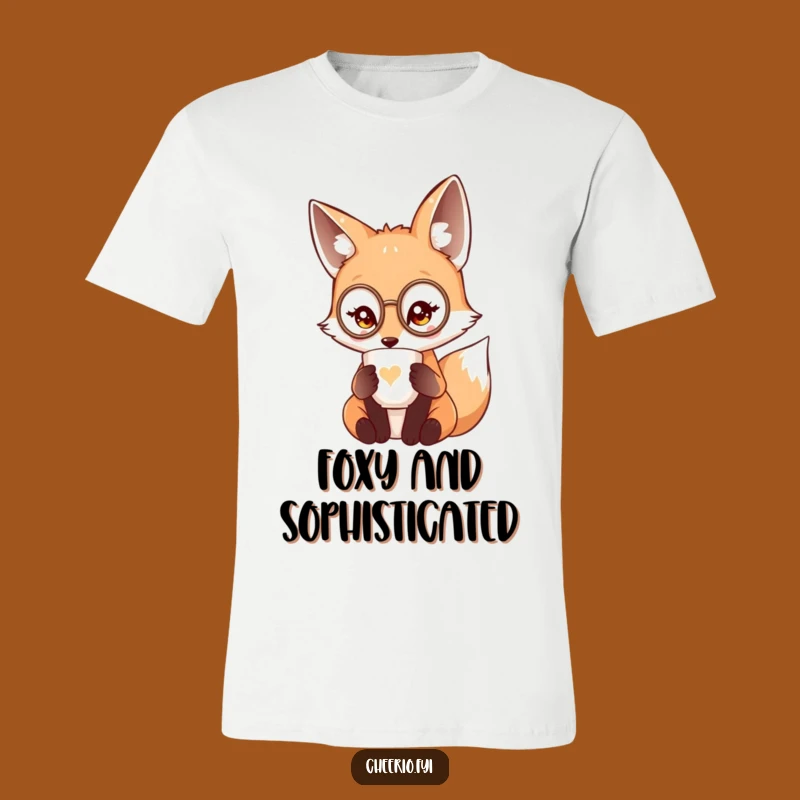 Funny Fox Monocle Tea Tee, Sophisticated Style Perfect Gift