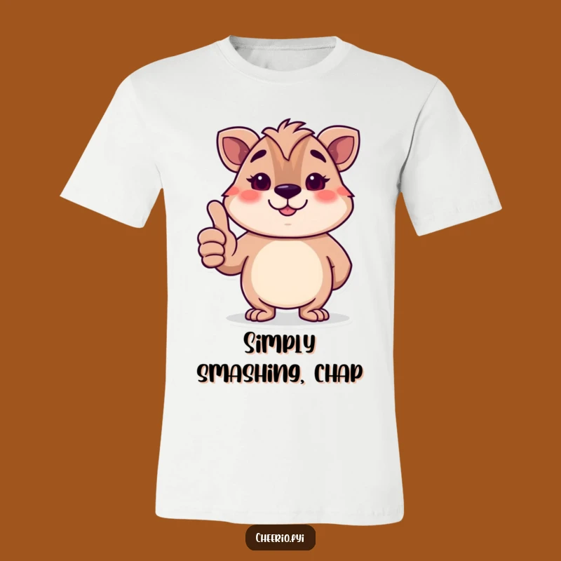 Funny Dignified Animal Thumbs-Up T-Shirt: Polite Smile Tee, Perfect Funny Gift!