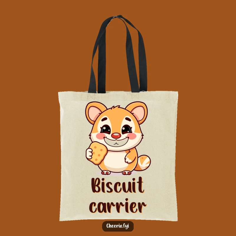 Funny Biscuit Mascot Tote Bag: Grinning Treat Holder, Practical Humorous Gift