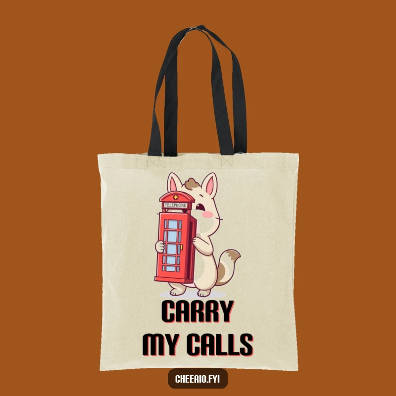 Funny Proud Animal Telephone Box Tote Bag: Carry Your British Pride