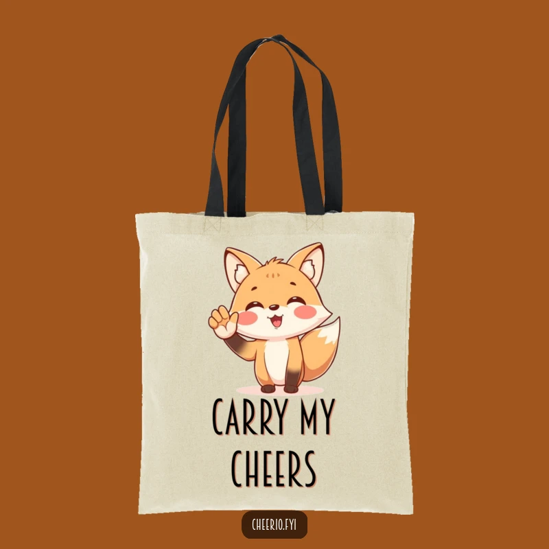 Funny Fox Cheering Tote Bag: Fanatic Style, Practical Humorous Gift