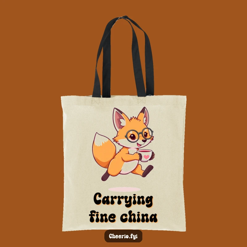 Funny Fox Monocle Tote Bag - Durable & Hilarious Sophisticate Accessory Gift