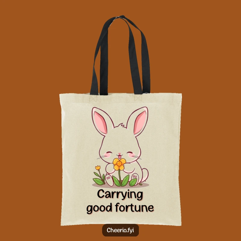 Funny Lucky Rabbit Clover Tote Bag - Adorable & Hilarious Good Luck Accessory