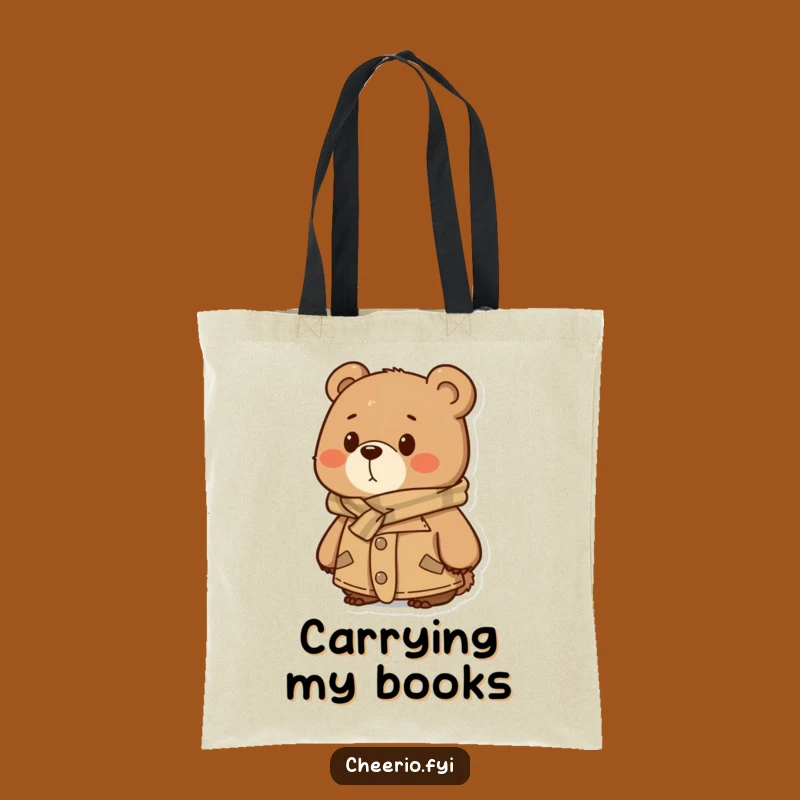 Funny Thoughtful Bear Tote Bag - Tweed Style Carryall, Perfect Funny Gift!