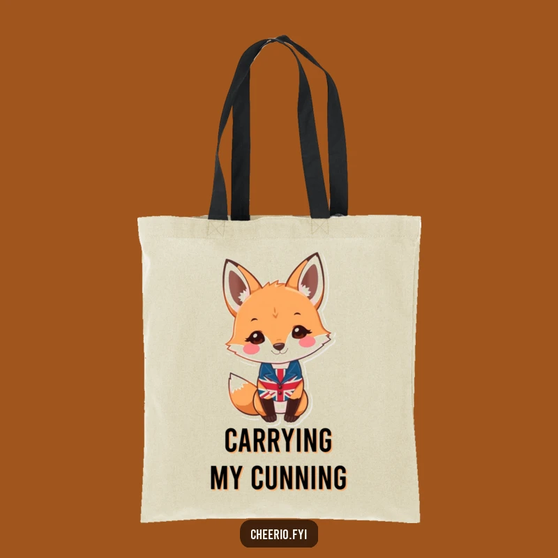 Funny Fox Union Jack Waistcoat Tote Bag - Stylish Carry-All
