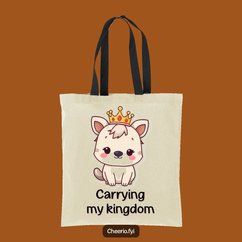 Funny Regal British Animal Crown Tote Bag - Hilarious Royal Accessory Gift