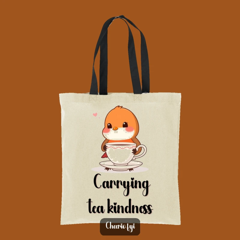Funny Robin Teacup Tote, Proper Accessory Perfect Gift