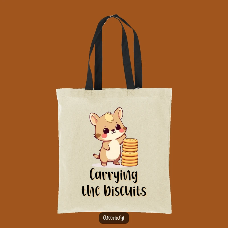 Funny British Animal Biscuit Stack Tote Bag - Hilarious Tea Time Accessory Gift