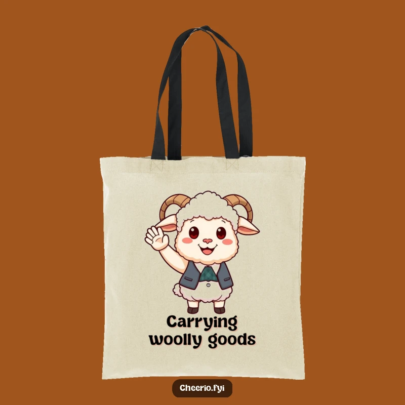 Funny Happy Sheep Waistcoat Tote, Friendly Carry Perfect Gift