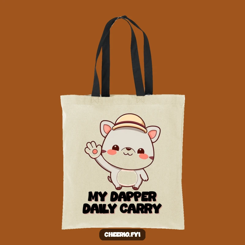 Funny Animal Bowler Hat Tote Bag - Cheerful Jaunty Carryall