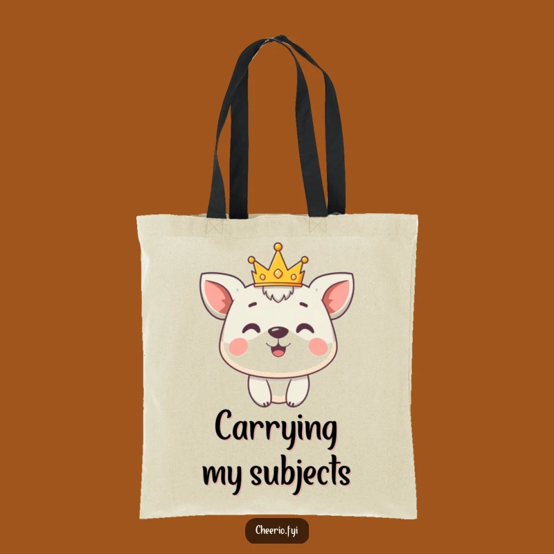 Funny Animal Crown Tote Bag: Carry Your Royal Style Hilariously