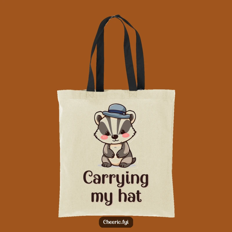 Funny Badger Bowler Hat Tote Bag: Playful Style, Practical Humorous Gift