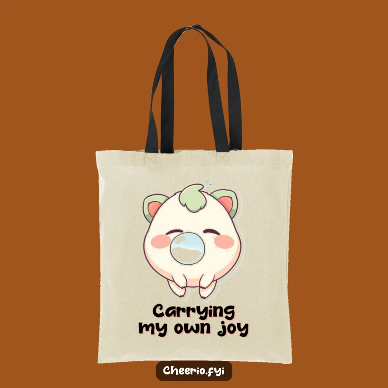 Funny Bubble Art Tote Bag: Carry Your Essentials with a Twinkling Creature's Cheerful Charm