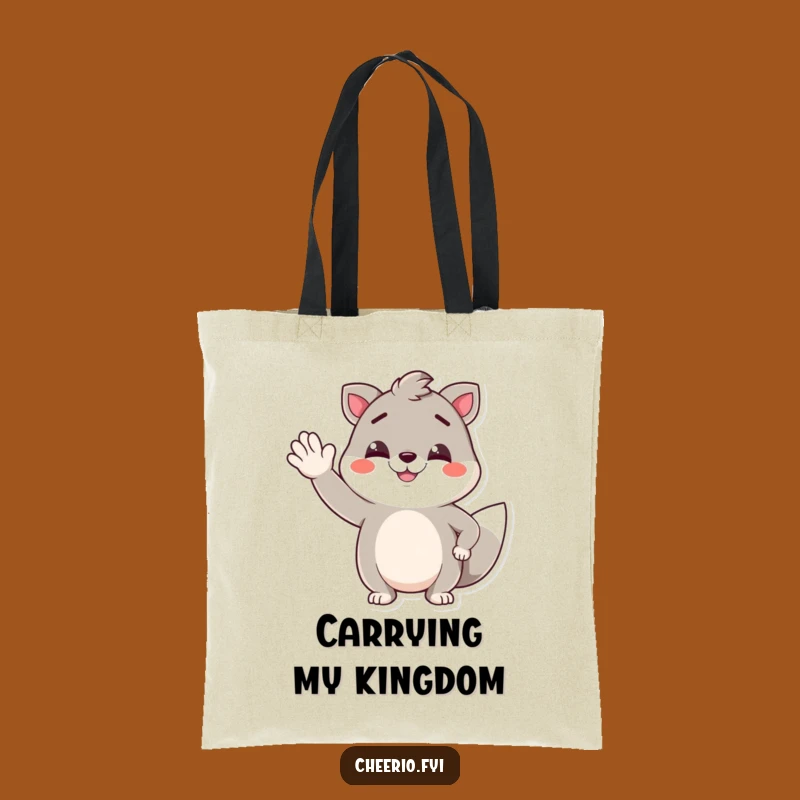 Funny Jaunty Wave Animal Tote Bag: Smirking Pal, Practical Humorous Gift