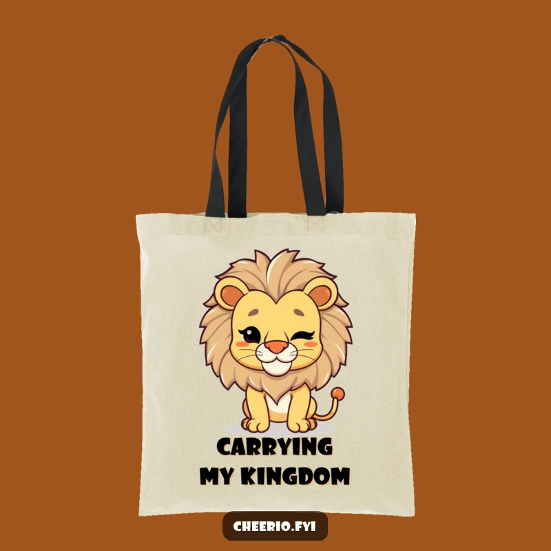 Funny Lion Wink Tote Bag: Carry Your Confidence