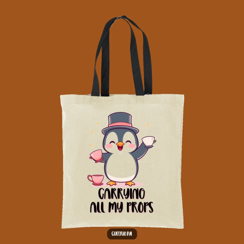 Funny Penguin Juggling Tote Bag: Carry Your Whimsy