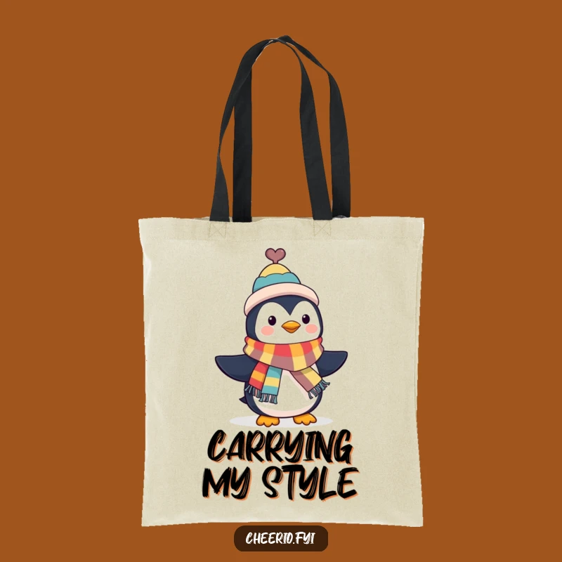 Funny Penguin Top Hat Tote Bag - Dapper Accessory