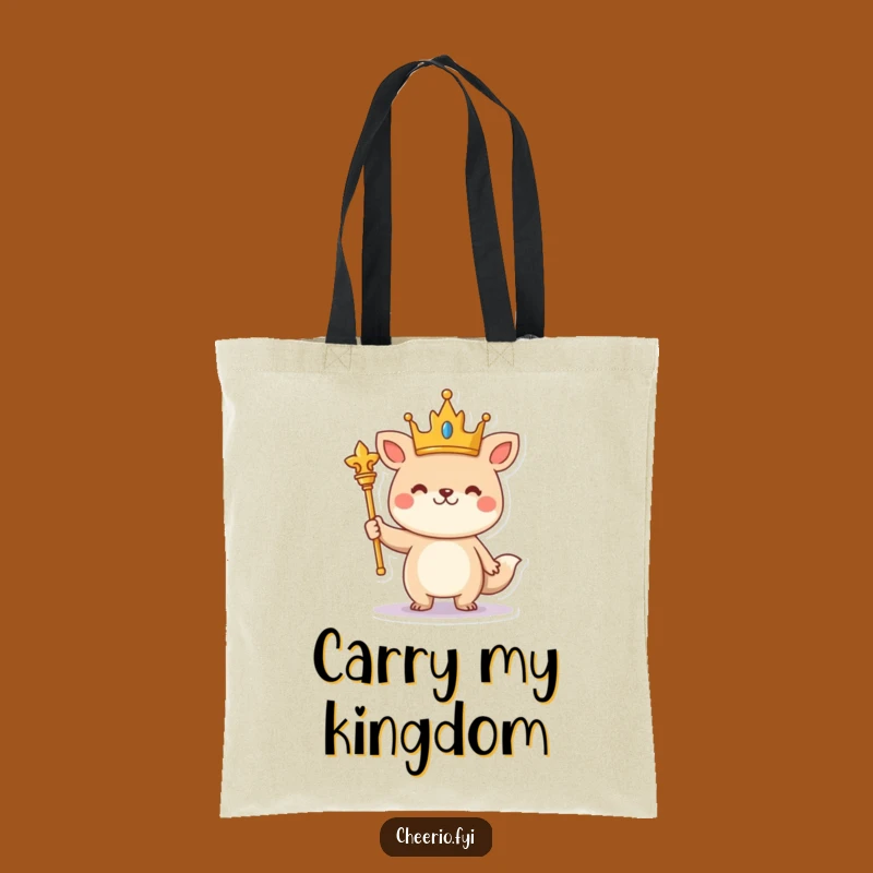 Funny Royal Animal Tote Bag: Regal Carry-All for a King or Queen
