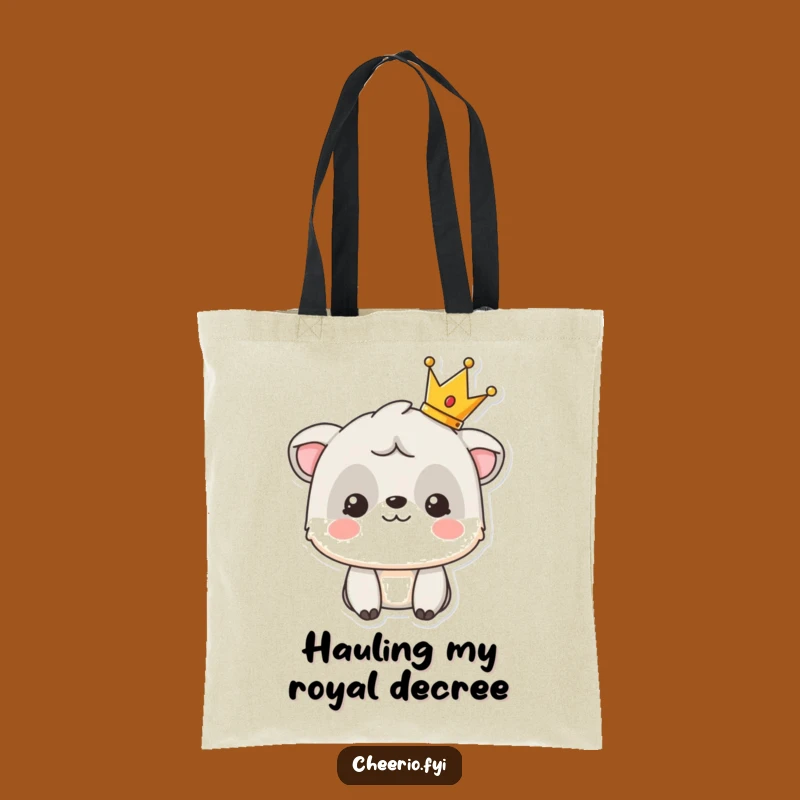 Funny Royal Animal Tote Bag: Stylish Bag with Crowned Character, Great Funny Gift