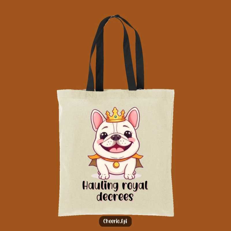 Funny Bulldog King Tote, Regal Smile Perfect Carry-All Gift